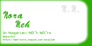 nora meh business card